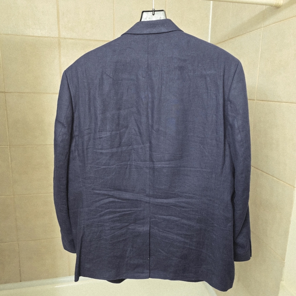 Lauren Ralph Lauren Blazer  Linen Sport Linen Suit Casual Blue Jacket Men's 52R - Picture 5 of 17